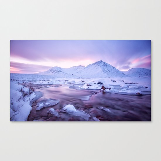 Freezing Mountain Lake Landscape Canvas Print