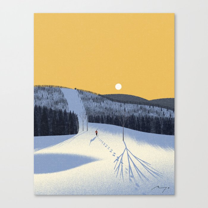 Early Morning Skiing (2020) Canvas Print