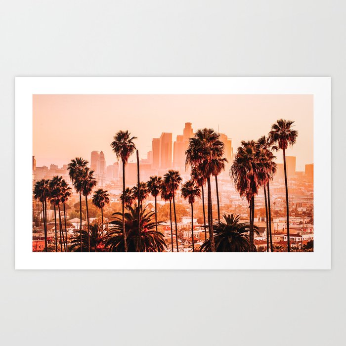 Los Angeles City Sunset Art Print