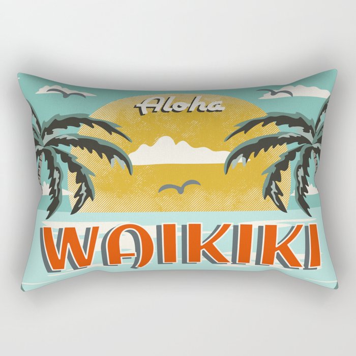 Aloha Waikiki Rectangular Pillow