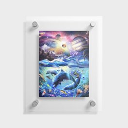 Galaxy Dolphin - Dolphins In Space Floating Acrylic Print