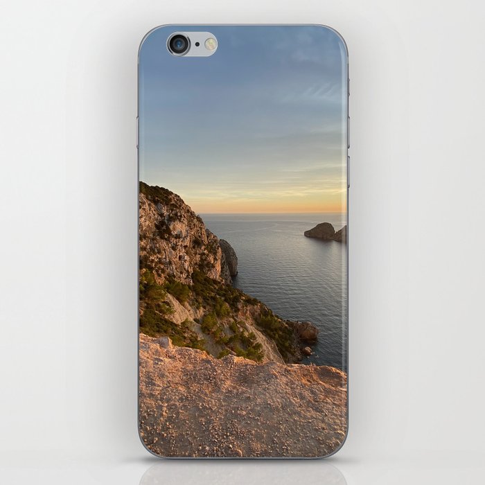 Sunset on the coast of Ibiza island with Es Vedra iPhone Skin