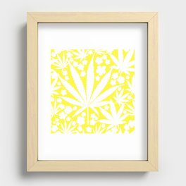 Spring Yellow Retro Modern Cannabis  Recessed Framed Print