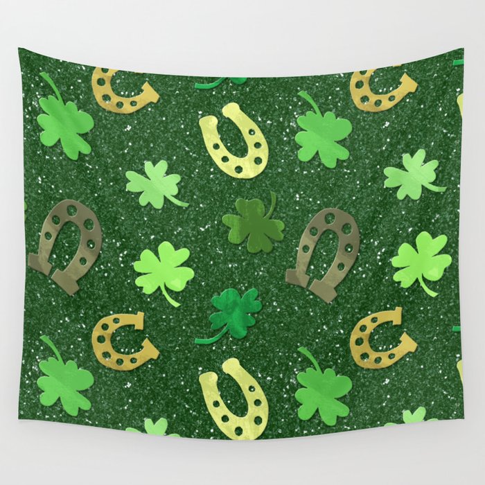 Lucky Charms Glitter Pattern Wall Tapestry