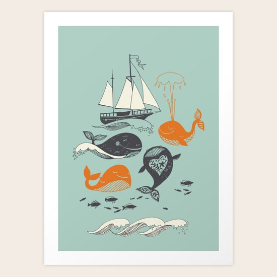 Whales Art Print