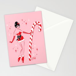 Candy Cane Girl Stationery Card