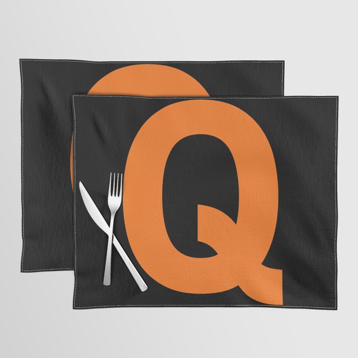 Letter Q (Orange & Black) Placemat