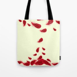 SURREAL FLOATING SCARLET RED FEATHERS Tote Bag