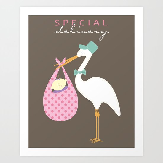 Special Delivery Baby Girl Art Print