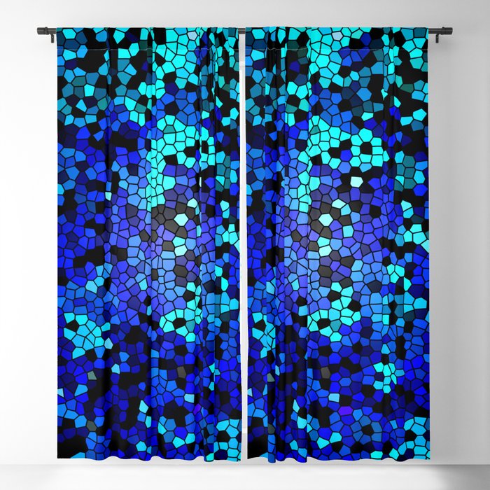 STAINED GLASS BLUES Blackout Curtain