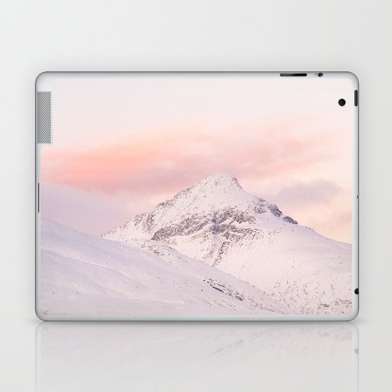Sunset in the Mountains Photo | Pastel Color Clouds in Norway Art Print | Scandinavia Outdoors Travel Photography Laptop & iPad Skin