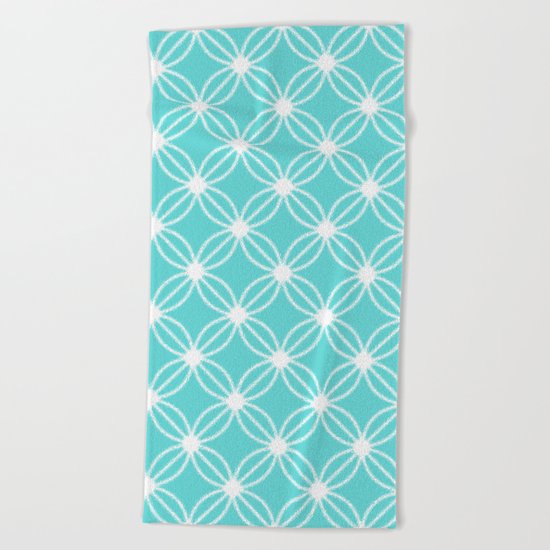 Abstract Circle Dots Mint Beach Towel