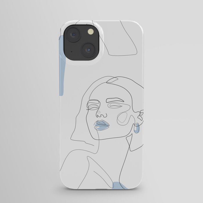 Blue Sky Beauty / Girl portrait drawing iPhone Case
