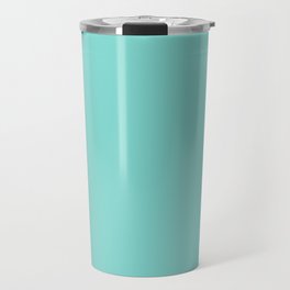 Tiffany Blue Green Solid Color Popular Hues Patternless Shades of Blue Collection - Hex #81D8D0 Travel Mug