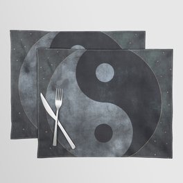 Yin and Yang Symbol Dark Night Grunge Placemat