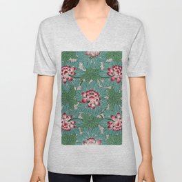Chinese Floral Pattern 19 V Neck T Shirt