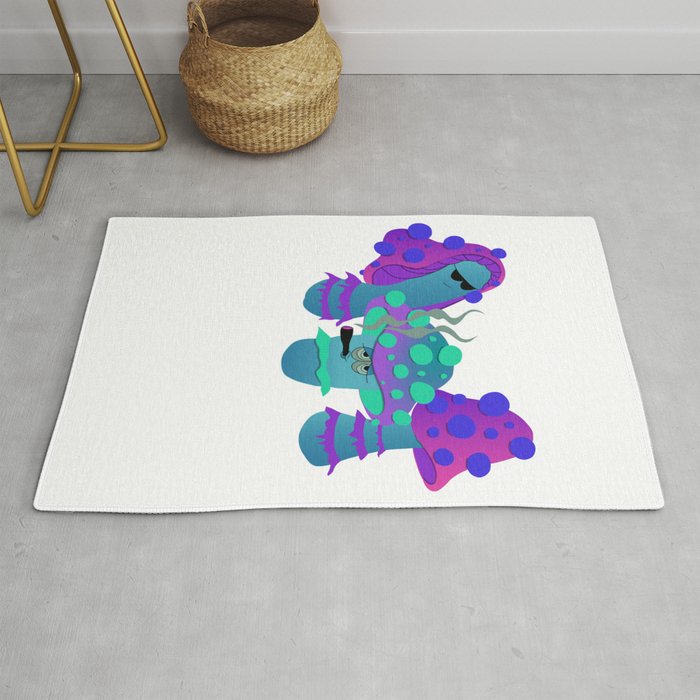 Cool Funny Shrooms Rug