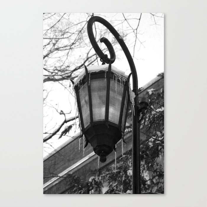 Icy Lamppost Canvas Print