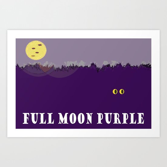 Full Moon Purple Art Print