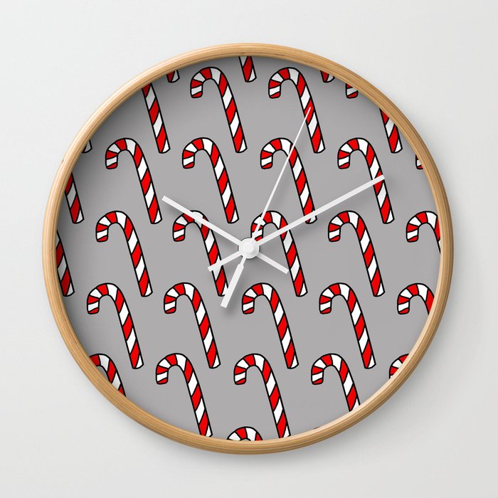 Candy Cane Pattern Wall Clock