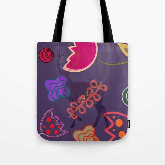 Deer and flower 6 Tote Bag