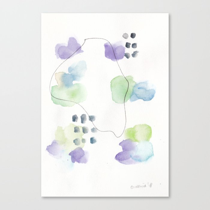 180805 Subtle Confidence 8| Colorful Abstract |Modern Watercolor Art Canvas Print