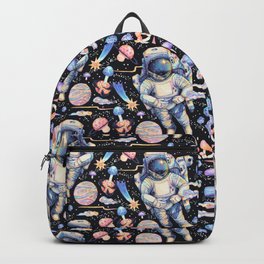 Spaceman Fungi Planets - black Backpack