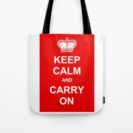 Keep Calm And Carry On English War Quote Tote Bag