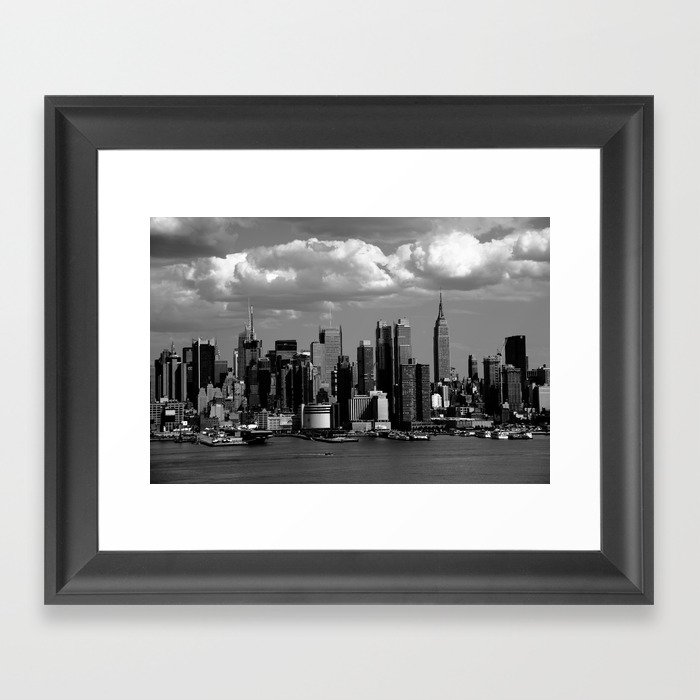 New York City Skyline 2009 BW Framed Art Print