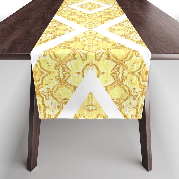 Imperial Triangles Gold Table Runner