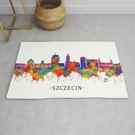 Szczecin Poland Skyline Rug