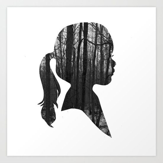 Forest girl Art Print