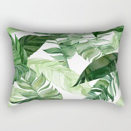 Green leaf watercolor pattern Rectangular Pillow