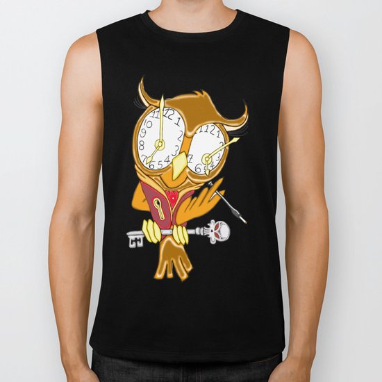 Whimsical Steampunk Owl Biker Tank