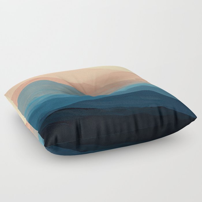 Blue Waves In Desert Peaks Floor Pillow