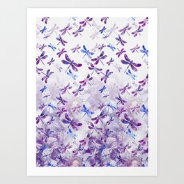 Dragonfly Lullaby in Pantone Ultraviolet Purple Art Print