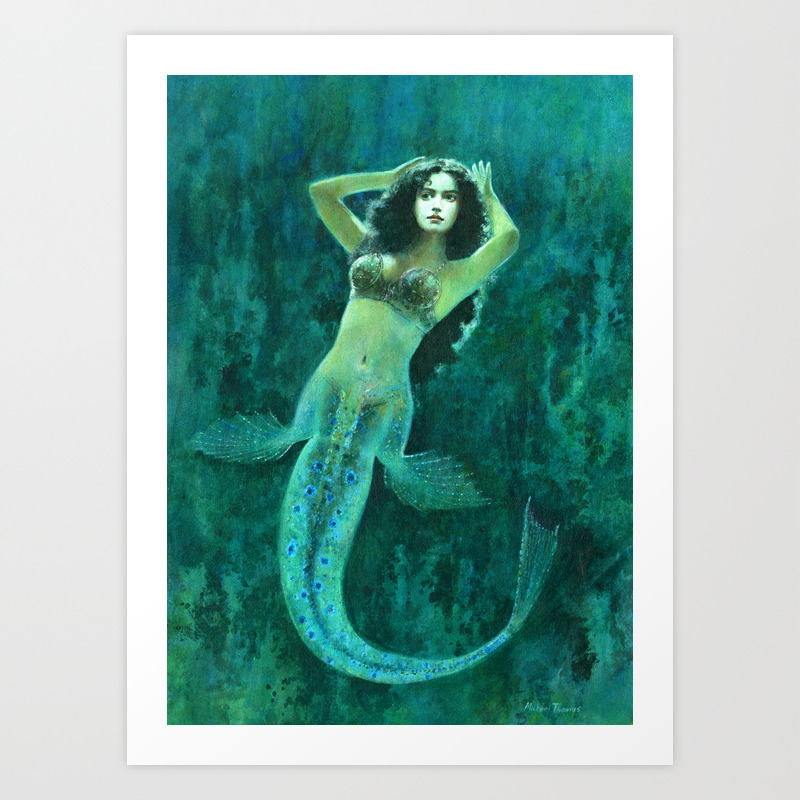 Vintage Mermaid Art Print By Foxemporium Society6