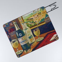 Vintage 1911 Jules Pernod Absinthe Alcoholic Beverage Advertising Poster Picnic Blanket