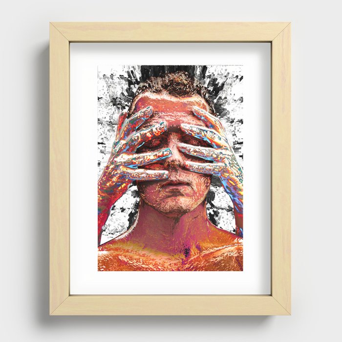 Chrome Face Portrait  Recessed Framed Print
