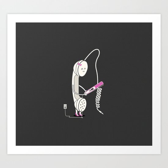 Straightening My Curls Art Print