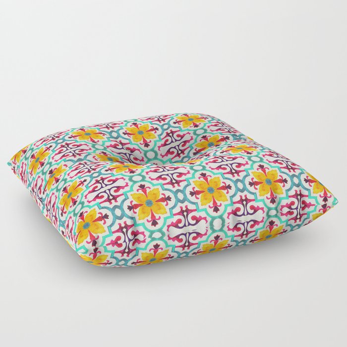 N235 - Floral Oriental Traditional Andalusian  Moroccan Style Floor Pillow