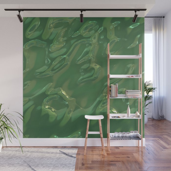 Luxury green fluid background Wall Mural