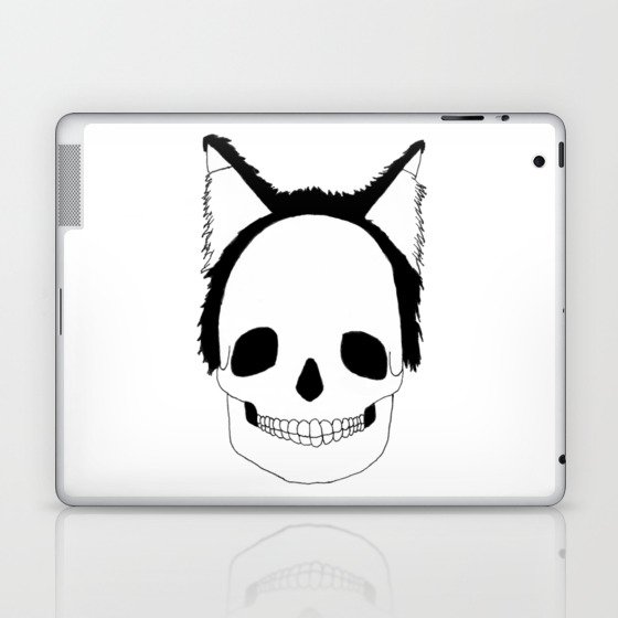 Skull with Cat Ears Laptop & iPad Skin