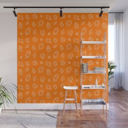 Orange and White Gems Pattern Wall Mural