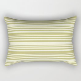 [ Thumbnail: Beige & Dark Khaki Colored Lined/Striped Pattern Rectangular Pillow ]