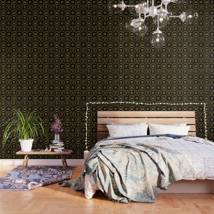 Black and gold,trellis background  Wallpaper