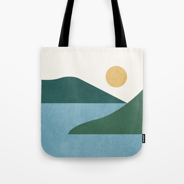 Sunny Lake - Abstract Landscape Tote Bag