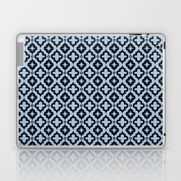 Pale Blue and Black Ornamental Arabic Pattern Laptop Skin