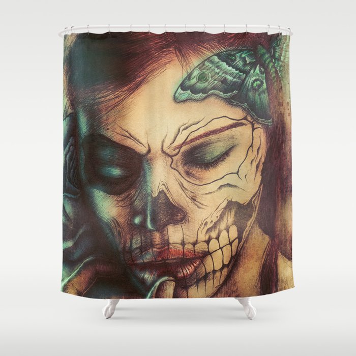 Skull Girl Shower Curtain