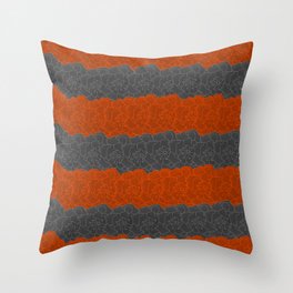 Gray & Orange Flower Collage Throw Pillow